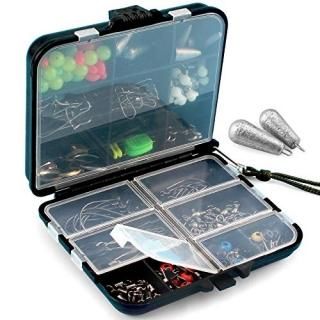 216 pcs box Fishing Accessories Tackle Box SetIncluding Circle HooksBullet Bass 