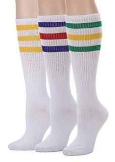Leotruny 3 Pairs Over the Calf Tube Socks C01-3pairs Multicoloured