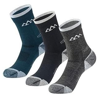 innotree 3 Pack Men's Merino Wool Hiking Socks Full Cushioned Hiking Walking Soc