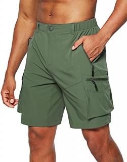 Pudolla Men's Hiking Cargo Shorts Quick Dry Outdoor Travel Shorts for Men with M
