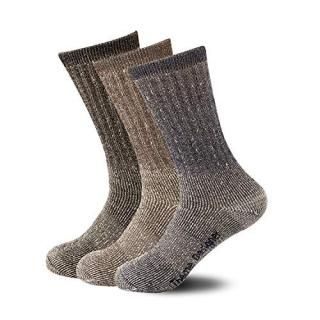 ThemeDesigner Mens Hiking Socks Merino Wool Blend Hike Winter Sock Black Blue Bo
