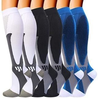 Compression Socks for Women Men 20-30mmhg Knee High Stocking for Running Multico