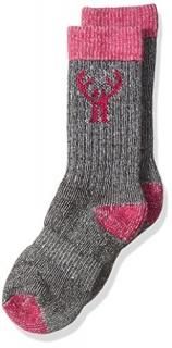 2 Pack Huntworth Girl's Merino Wool Blend Sock Fuchsia Small