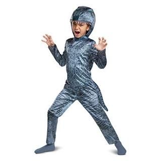 Jurassic World Blue Velociraptor Costume for Kids Dinosaur Outfit with Headpiece