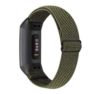 YONWORTH Adjustable Elastic Nylon Watch Band Compatible with Fitbit Charge 4/Cha