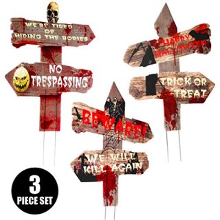 Halloween Outdoor Decorations Yard Signs with Metal Stakes for Scary Outdoor D?c