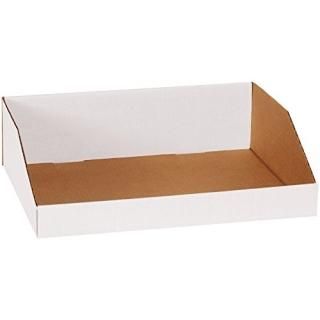 Aviditi Corrugated Cardboard Storage Bins 16x 12x 4 1/2 White Pack of 50 for War