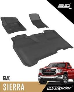 3D Maxpider L1GM01001509 Kagu Floor Mat for 2015 to 2018 GMC Sierra Crew Cab R1 