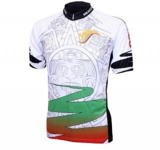 World Jerseys Men's Mexico Aztec Cycling Jersey Mexico Aztec White & Black Trim 