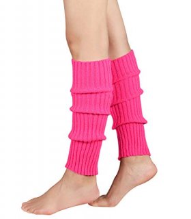 Durio Women's Fashion Leg Warmers 80s Ribbed Knit Leg Warmers Knee High Socks Wa