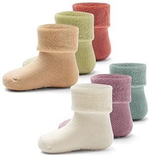 Toddler Girls Non Slip Winter Warm Socks with Grips for Baby Girls Non Skid Terr