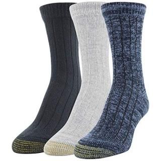 Gold Toe Women's Ultra Soft and Cozy Crew Socks 3-Pairs Denim/Grey/Black Medium