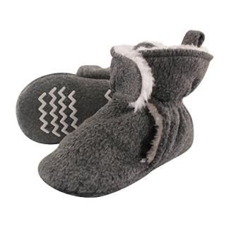 Hudson Baby Baby Cozy Fleece and Sherpa Booties Slipper Sock Heather Charcoal 6 