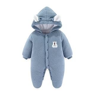 Xifamniy Baby Newborn Jumpsuit Footie Romper Hooded Warm Thicken Winter Bunting 