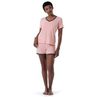 Fruit of the Loom Women's Plus Size Sleeve Tee and Short 2 Piece Sleep Set Soft 
