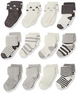 Touched by Nature Baby Organic Cotton Socks Gray Charcoal Stars 0-6 Months