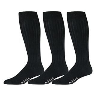 Merino Wool Dress Socks for Men  Over-the-Calf Ribbed Wool Dress Socks for Mens
