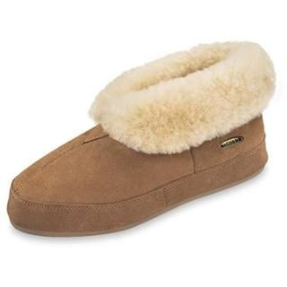 Acorn Men's Sheepskin Bootie Slipper Walnut 8 Standard US Width US