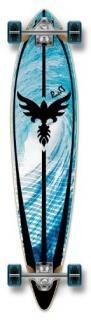 YOCAHER Blank Complete Longboard Pintail Skateboard - Tsunami