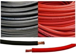 2 Gauge 2 AWG 15 Feet Black + 15 Feet Red 30 Feet Total Welding Battery Pure Cop