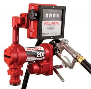 Fill-Rite FR4211H 12V 20 GPM Fuel Transfer Pump Manual Nozzle Discharge Hose Mec