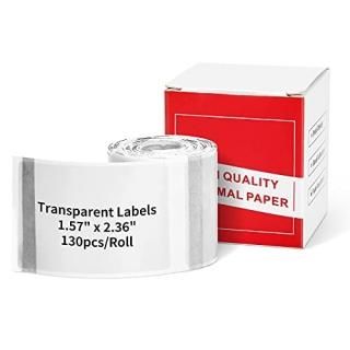 Memoking Clear Sticker Paper for Thermal Printer 40mm x 60mm 1.57 x 2.36 M200 La