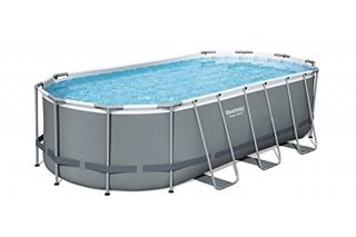 Bestway 56711E Power Steel 18' x 9' x 48 Outdoor Oval Frame Above Ground Swimmin