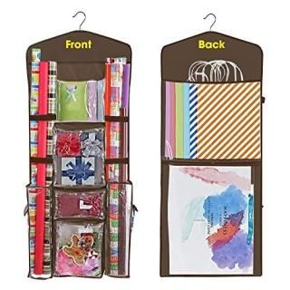 ProPik Hanging Double Sided Wrapping Paper Storage Organizer with Multiple Pocke