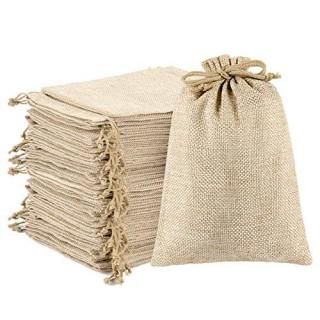 ANPHSIN 75 Pieces Small Burlap Bags with Drawstring 5.43x3.74 inch Burlap Bag Je