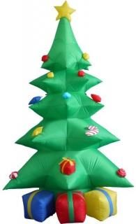 BZB Goods 8 Foot Tall Inflatable Green Christmas Tree with Multicolor Gift Boxes