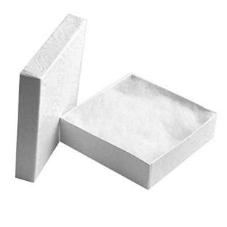 100 Cotton Filled Boxes Size 33 3.5 x 3.5x 1  White size #33 by Jewelers Superma