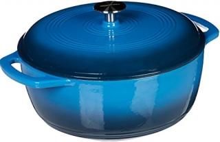 Amazon Basics Enameled Cast Iron Dutch Oven - 7.5-Quart Blue