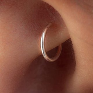 Thin Silver Rook Piercing - 20 gauge Rook Hoop thin rook ring - Sterling Silver 