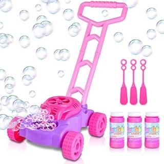 ArtCreativity Pink and Purple Bubble Lawn Mower for Toddlers  Electronic Bubble 