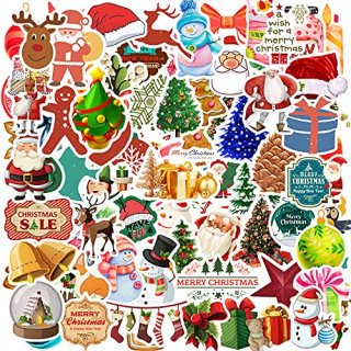 Christmas Stickers 100Pcs Vinyl Waterproof Holiday Party Stickers for Computer L