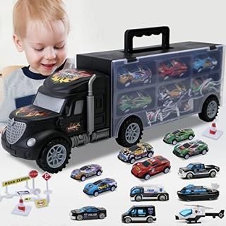 Toddler Toys for 3-4 Year Old BoysTransport Cars Carrier Set Truck Toys with 20 