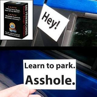 Super Hilarious Crude Bad Parking Cards 50 Pack. Prank Idiot Parkers and Get the