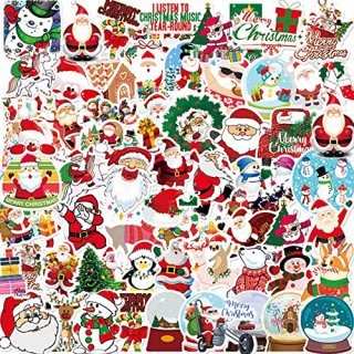 100 Pcs Christmas Stickers Christmas Decorations Vinyl Waterproof Santa Claus St