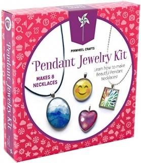 Girls Jewellery Making Necklace Kit Pinwheel Crafts DIY Custom Glass Pendant Nec