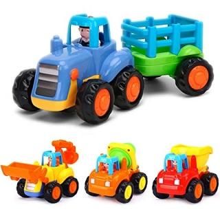 Wolson Push and Go Friction Powered Car Toys Engineering Vehicles for Baby Infan