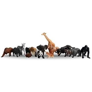 Toymany 14PCS 1-2 Tiny Jungle Animal Figures Toy Realistic Mini Jungle Zoo Anima