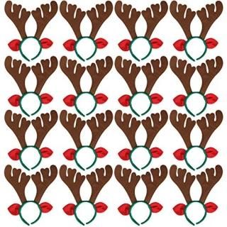Max Fun 16Pcs Christmas Reindeer Antlers Headband Deer for Christmas Holiday Kid