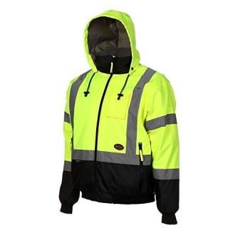 Pioneer High Visibility Safety Bomber Jacket for Rain - Hi Vis Waterproof Reflec