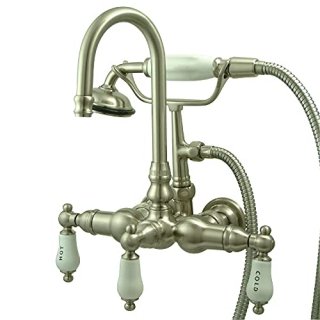 Kingston Brass CC9T8 Vintage Leg Tub Faucet with Hand Shower Satin Nickel by Kin