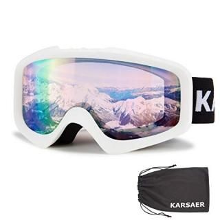 Karsaer Ski Goggles Anti-Fog Snowboard Goggles OTG 100% UV Protection Snow Goggl