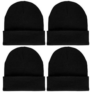 LCZTN 4 Pack Winter Ski Beanie Hat for MenWomenWarm Fisherman Cuffed Knit Cap U