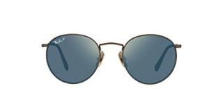 RB8247 Round Sunglasses Demigloss Antique Gold/Blue/Gold Mirrored Polarized 47 m