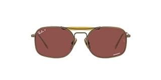 Ray-Ban RB8062 Square Sunglasses Demi Gloss Antique Gold/Wine Polarized 51mm