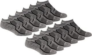 Saucony Men's Multi-Pack Bolt Performance Comfort Fit No-Show Socks Grey Black 1