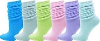 6 Pairs Slouch Socks for Women Heavy Extra Long Cotton Scrunch Crew Sock Bulk pa